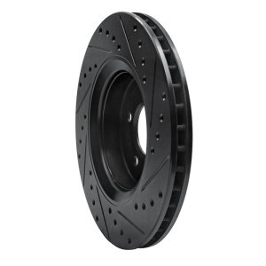 Volvo V70 Brake Rotor (1) - Front Left - R1 Concepts - Drilled & Slotted - Black - `98-`04